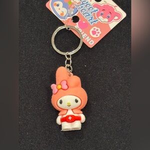 Sweetheart Friend My Melody Figurine Keychain in peach